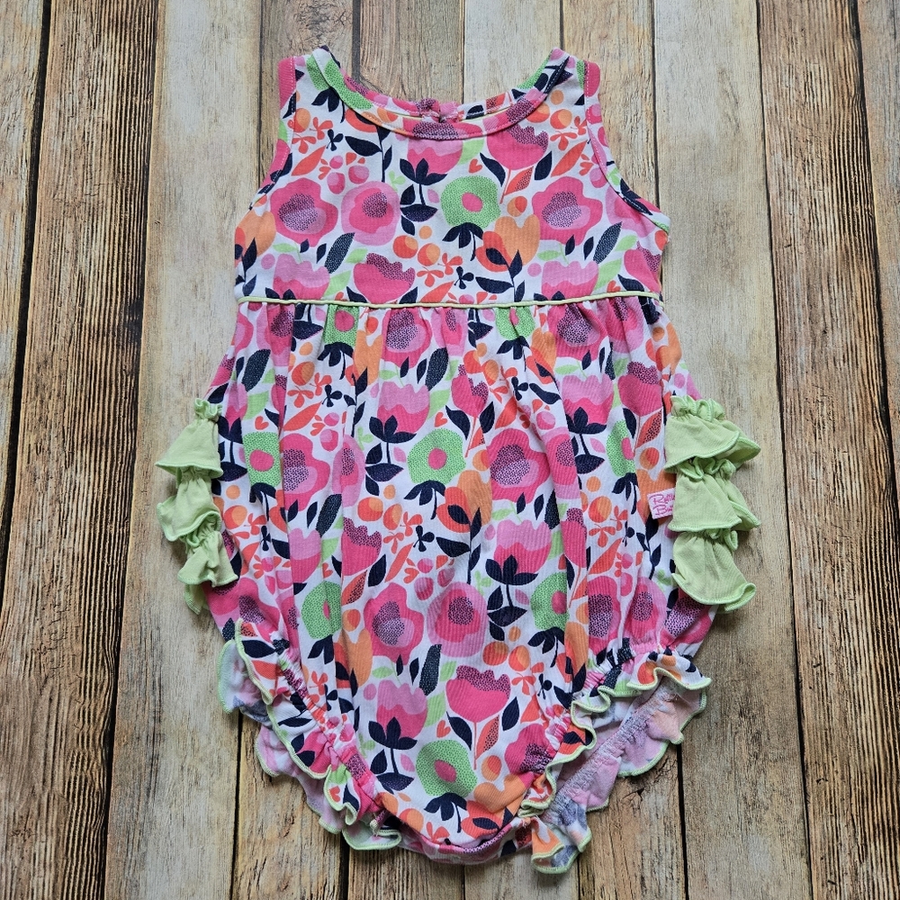 RuffleButts Floral Ruffle Romper